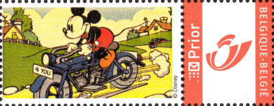 Duostamp met Mickey Mouse op motor - zonder waardeopdruk