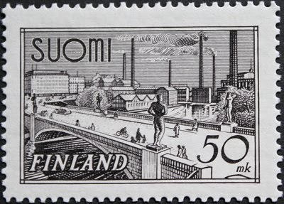 Finse postzegel zonder motorfiets