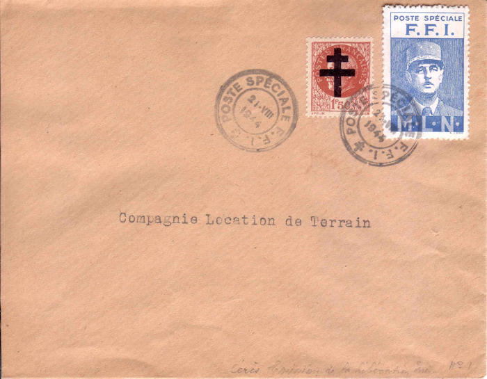 Franse F.F.I. envelop uit de stakingsweek