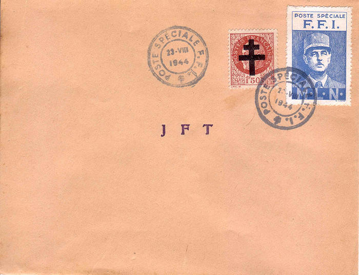 F.F.I. Envelop met datumstempel 23-08-1944