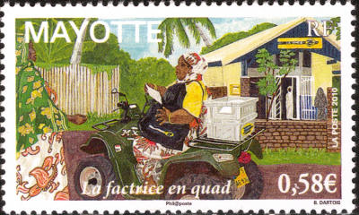 Postzegel Mayotte met Quad