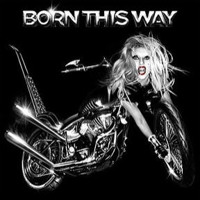 Albumhoes  met Lady Gaga als motorfiets