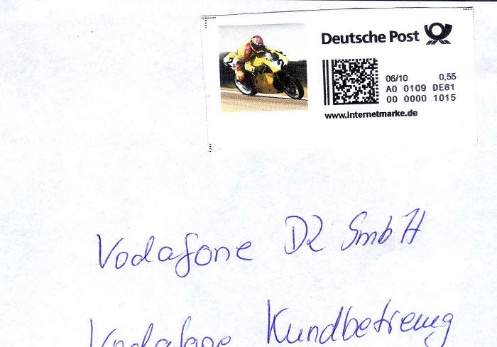 Envelop met Duitse internet postzegel