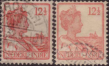 Voorbeeld van postzegels met verdwijnende kleuren