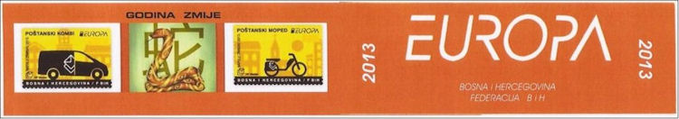 Niet-officieel postzegelboekje Europazegels 2013 Bosnië en Herzegovina