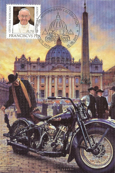 Kaart Harley Davidson Paus Franciscus