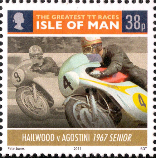 Isle of Man - zegel met Agostini en Hailwood