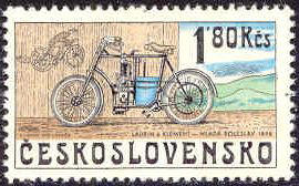 Tsjechische zegel met Laurin & Klement motorfiets