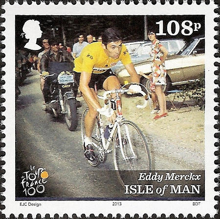 Zegel Isle of Man met Eddy Merckx