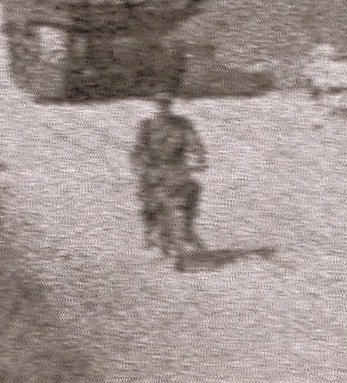 Detail van de motorrijder op D-Day zegel Man