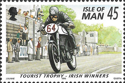 Zegel Isle of Man met Ierse TT-winnaar