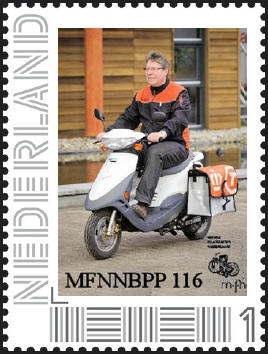 MFN Nieuwsbriefzegel met elektrsiche postscooter