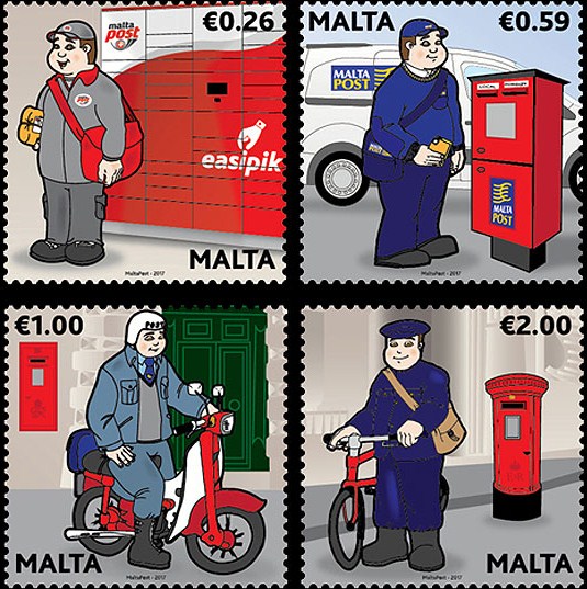 Postzegels Postuniformen Malta