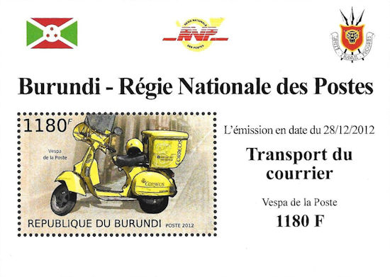 Burundi - blokje met Spaanse Postscooter