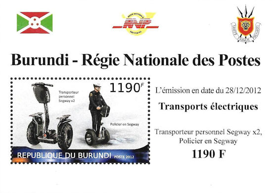 Burundi - blokje met Elektrische politie-Segway