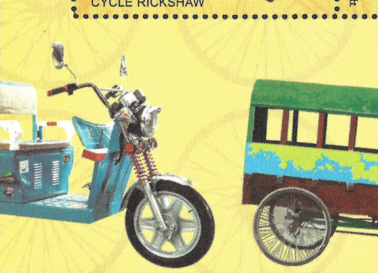Blokhoek India met elektrische transport 3-wieler