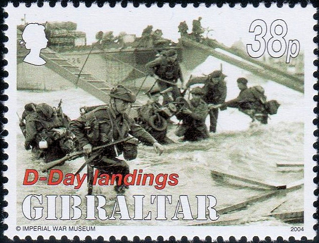 Postzegel Gibraltar tgv. 60e herdenking landing in Normandië