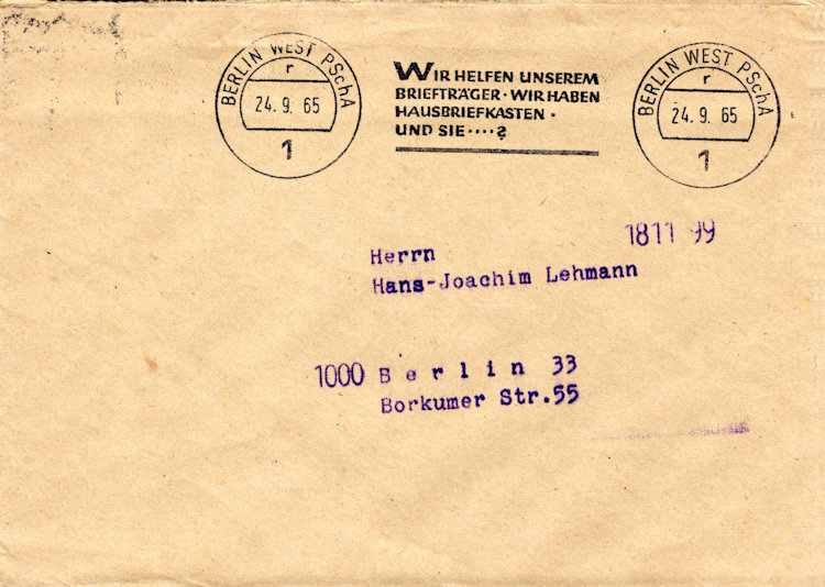 Postcheque envelop Duitsland