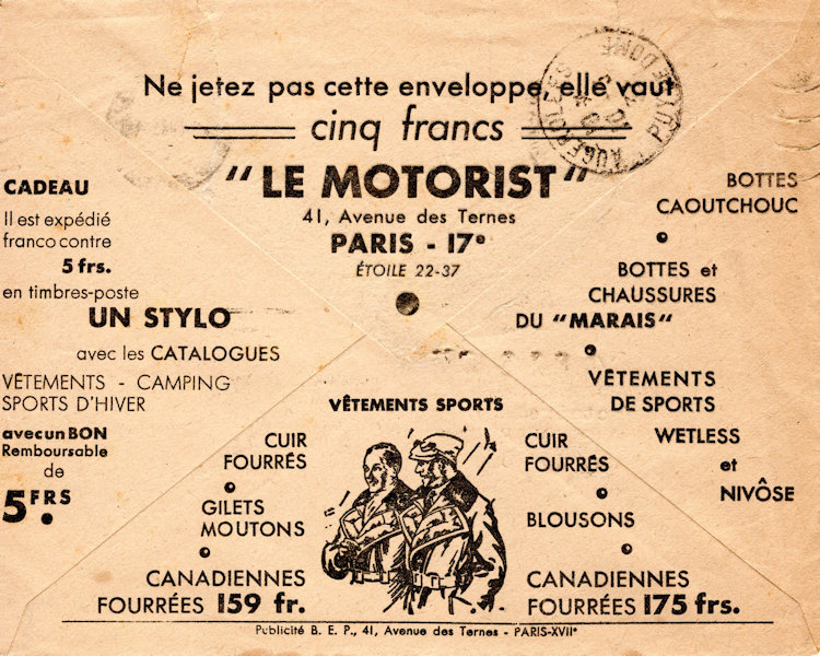 Postcheque envelop Frankrijk