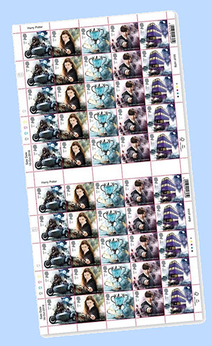 Vel Engelse Harry Potter postzegels