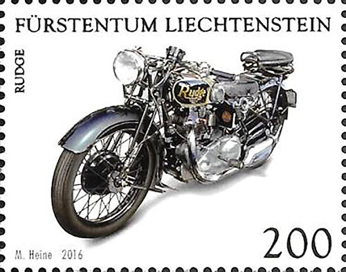 Postzegel Liechtenstein met Rudge