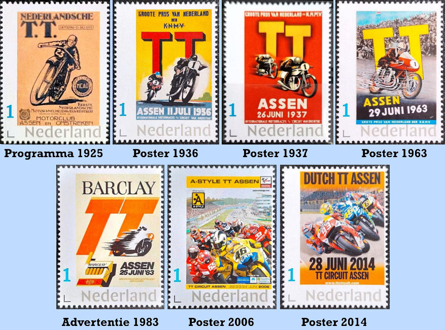 Persoonlijke postzegels tgv. 100 jaar TT Assen