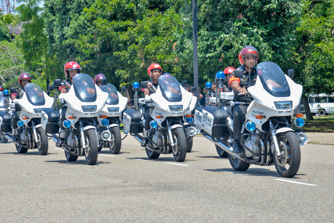 Motoragenten van het Sri Lanka Corps of Military Police