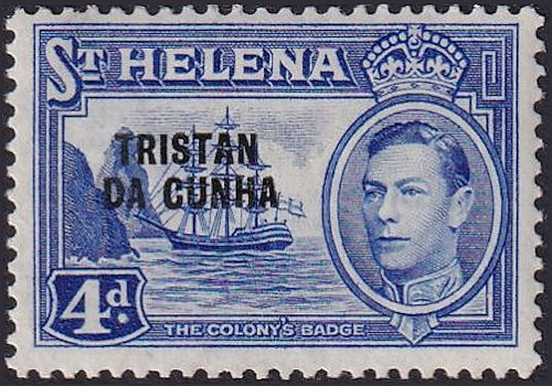 Postzegel St. Helena met opdruk Tristan da Cunha