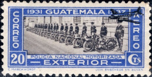 Postzegel Guatemala, gedrukt bij Joh Enschede en Zonen