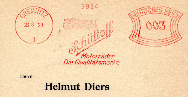 Stamkaart van een frankeermachine