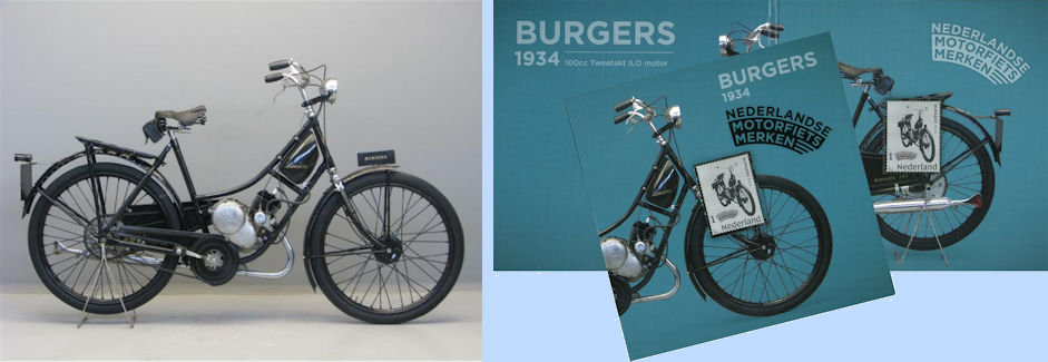 Omslag zilveren postzegel PostNL met Burgers motorfiets