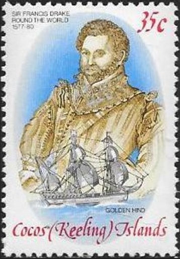 Postzegel Cocos Islands - Sir Francis Drake