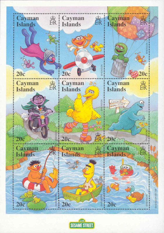 Postzegelvel Cayman Islands Sesamstraat