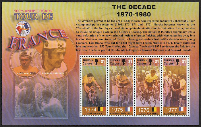 Postzegelblok Turks & Caicos Islands Bernard Thevenet