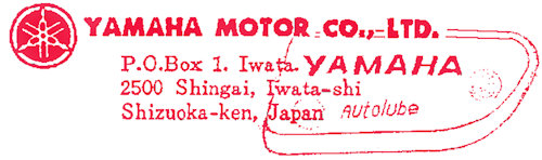Frankeerstempel Yamaha Motor Co.