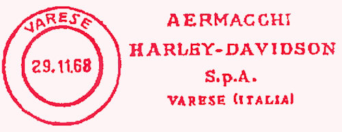 Frankeerstempel Aermacchie Harley-Davidson.