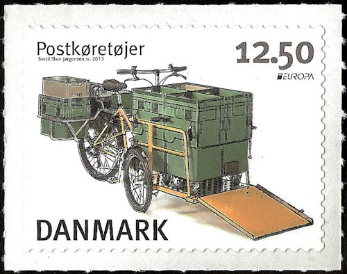 Deense postzegel met Nihola elektrische fiets