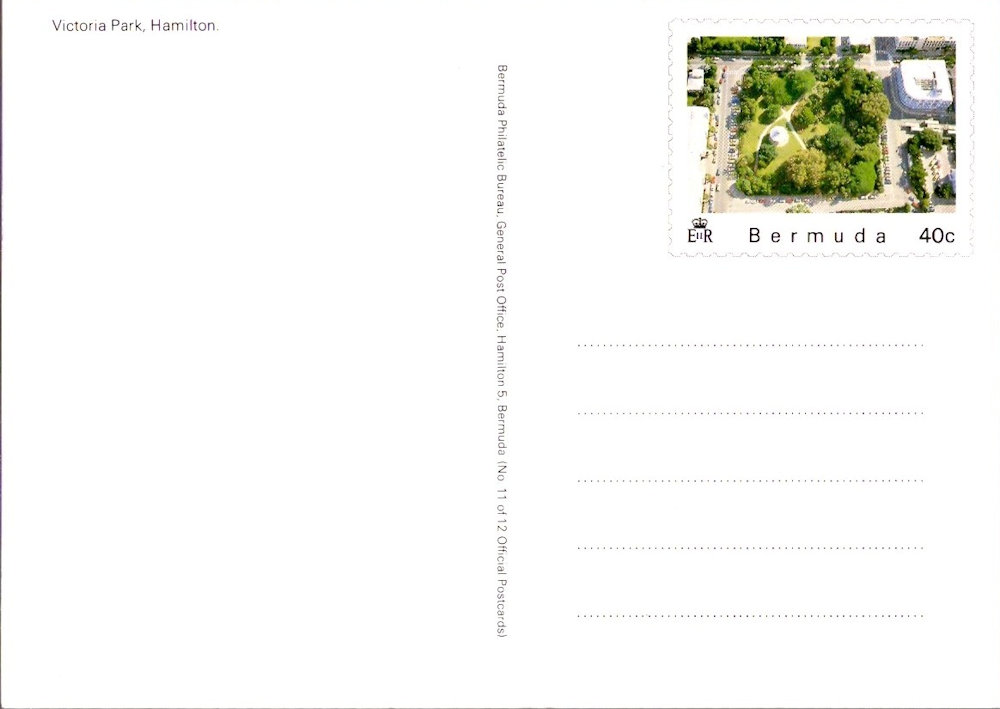 Postwaardestuk Bermuda met luchtfoto park