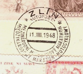 Stempel Zlín t.g.v. Int. Motor Marathon 1948