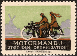 Sponsorzegel Denemarken Motormand