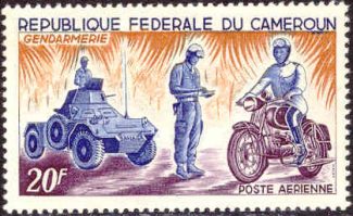 Gendarmes op zegel Kameroen, 1966