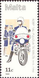 Zegel Malta 1984 tgv. 170 jaar Politie