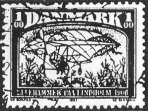 De Deense postzegel met Elleham als vliegtuigbouwer