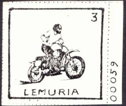De eerste Lemura motorzegel met afbeelding van een motorcrosser