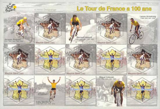 Vel van Frankrijk tgv. 100 jaar Tour de France