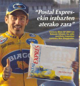 Max Biaggi in een advertentie voor de Spaanse post