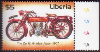 Zegel Liberia met "Zenith Gradua uit Japan"