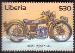 Zegel Liberia met "Rolls-Royce motor uit 1938"