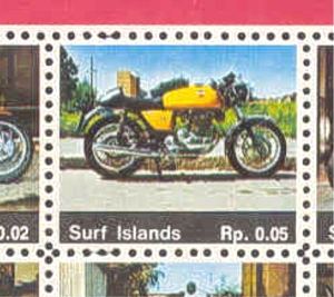 Surf Islands - voorbeeld van een Bogus uitgifte met motorfiets
