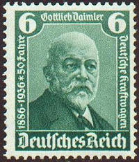 Postzegel met portret Gottlieb Daimler